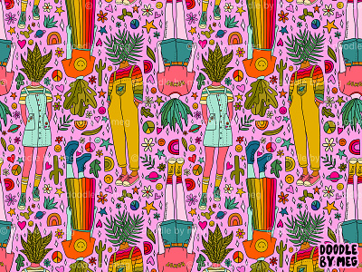 Plant Girls Repeat Print