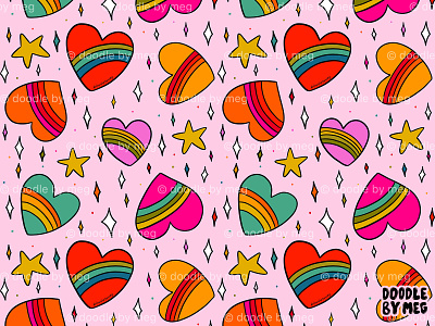 Rainbow Heart Print