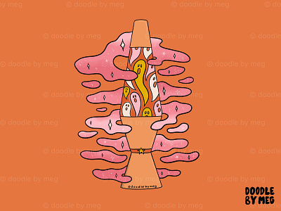 Spooky Lava Lamp 70s autumn design drawing fall ghost halloween illustration lava lamp magic orange procreate psychedelic retro vintage witch