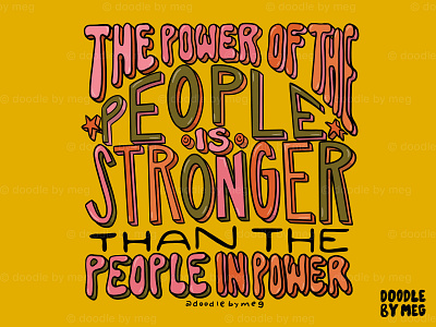 The Power of the People design drawing election illustration lettering procreate psychedelic quote rainbow retro typography vintage vote vote2020 voter voting