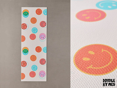 Smiley Face Stamp Print Yoga Mat at Urban Outfitters