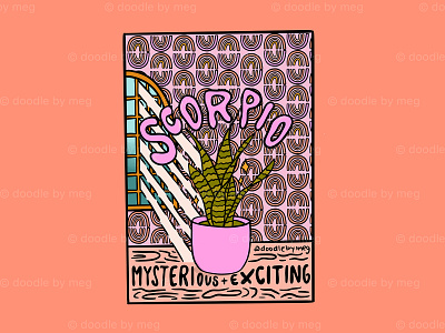 Scorpio Plant on Society6 agave astrology design drawing horoscope horoscope sign house plant illustration lettering plant plant illustration procreate scorpio succulent typography vintage zodiac zodiac sign