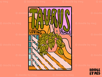 Taurus Plant design drawing horoscope horoscope sign house plant house plants illustration lettering plant plant illustration procreate quote taurus typography vintage zodiac zodiac sign