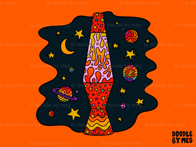 Cancer lava lamp 70s astrology cancer design drawing horoscope illustration lava lamp lettering procreate psychedelic rainbow retro space stars typography vintage zodiac zodiac sign zodiac signs