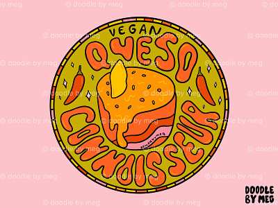 Vegan Queso Connoisseur cheese design drawing illustration jalapeno lettering mexican mexican food pepper procreate queso quote tex mex typography vegan vegan art vegan food vegan logo veganism vintage