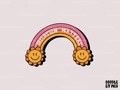 Inclusion Matters design diversity drawing flowers illustration inclusion lettering lgbtq orange pink pride procreate rainbow smiley face typography vintage yellow