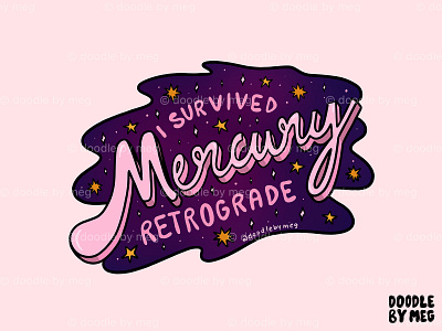 Mercury Retrograde astrology design drawing illustration lettering mercury procreate quote retrograde space stars typography vintage
