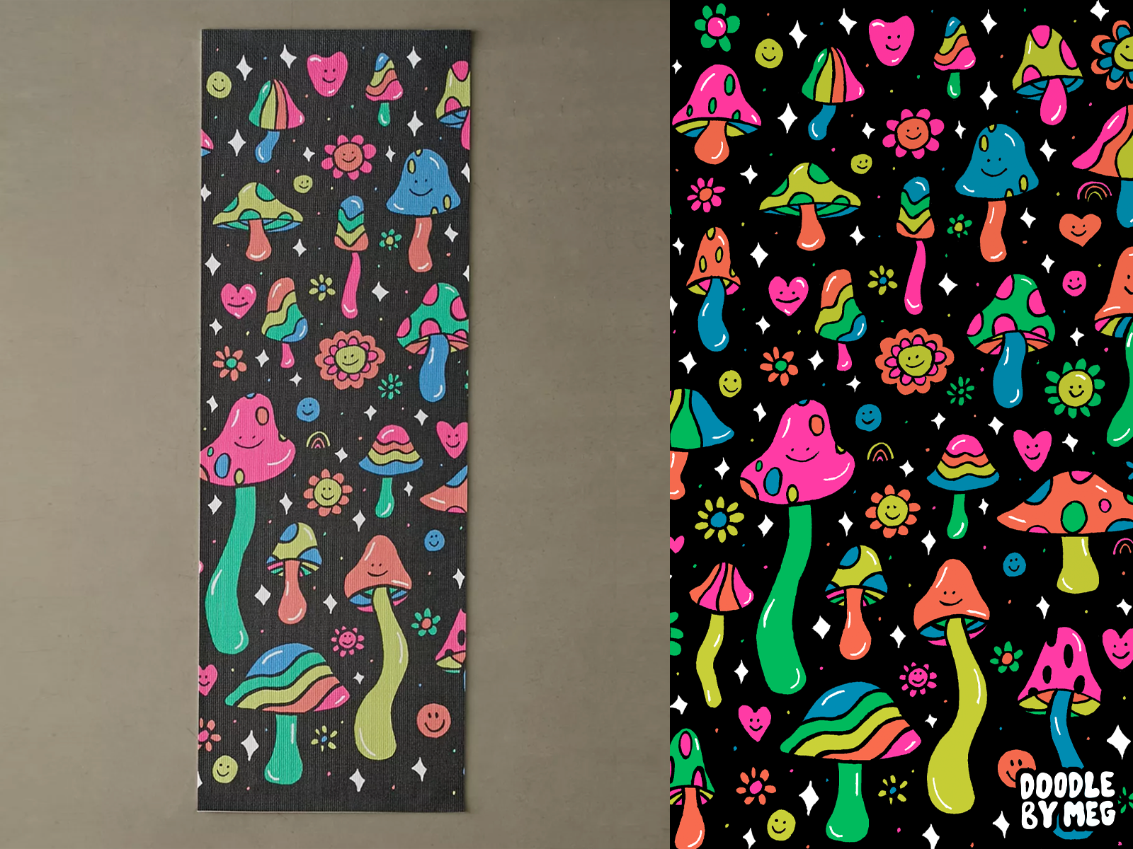 Rainbow Mushrooms Yoga Mat at Urban Outfitters by Doodle By Meg on Dribbble