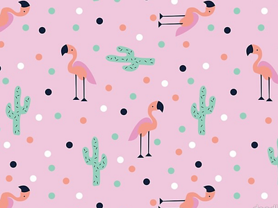 Flamingos and Cactus