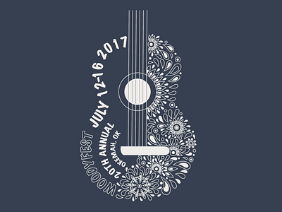 WoodyFest 2017 Shirt concert design drawing festival folk folk music guitar illustration music festival oklahoma retro tshirt tshirt art tshirt design tshirt graphics typography vector vintage