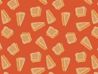 Grilled Cheese Print bread cheese design drawing food grilled cheese illustration orange pattern print print and pattern retro sandwich vintage yellow
