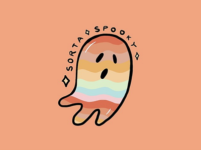 Rainbow Sorta Spooky color design drawing fall ghost ghosts halloween illustration lines psychedelic rainbow rainbows retro spooky stripes typography