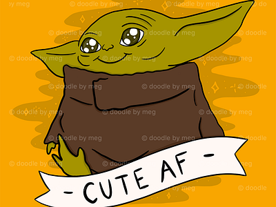 Cute AF design disney drawing illustration quote star wars star wars day typography yoda