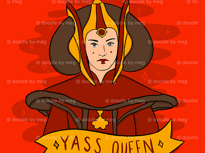 Yass Queen design drawing illustration padme procreate procreate art queen amidala star wars
