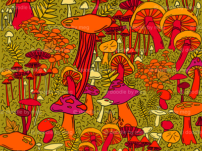 Mushrooms in the Forest