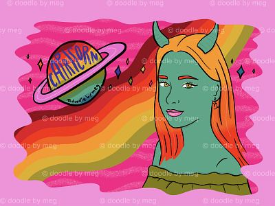 Capricorn astrology capricorn design drawing female girl girl illustration horoscope horoscopes illustration lettering pink planet procreate procreate art rainbow space zodiac zodiac sign zodiac signs