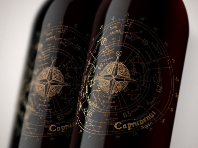 Capricornus by Saint Sinner™ bottle branding celestial design logo map mockup packaging