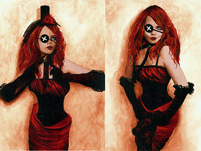 Goth1 2 costume costumes girl goth painting paintings portrait