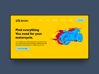 Motobike animation branding illustration logo uidesign vector web website