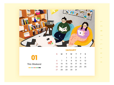 Calendar-January illustration