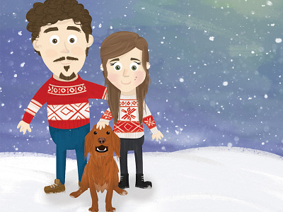 Christmas Card card christmas dog illustration sweater