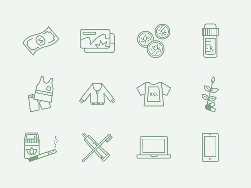 Sage Icons icons money cards coins clothes devices