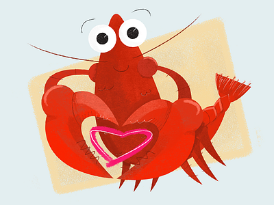 Mr. Lobster cute heart illustration kevin haag lobster