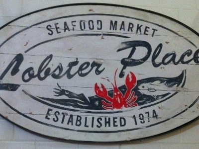 Lobster Place Sign antique chelsea market distressed hand lobster place painted painter sign signs vintage working class creative
