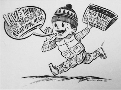 The Decades - Beanie Season Ad 19xx beanies illustration lettering paperboy the decades the decades hat co working class creative