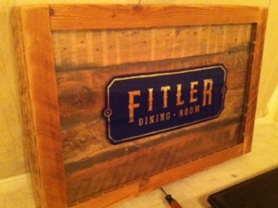 Fitler Dining Room - Fabricated Sign w/ 23kt Gold Leaf & Enamel