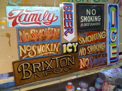 Vinyl is the Devil. enamel godl leaf hand painted signs sean gallagher sign painter signage wood working class creative