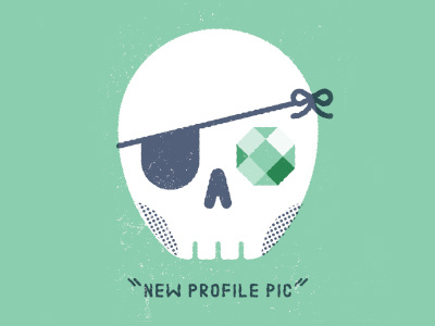 "new profile pic" distressed halftone illustration pirates skull vector