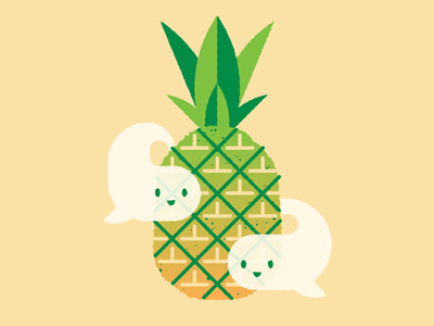 Pineapple Friends cute geometric ghosts gradient illustration pineapple weird