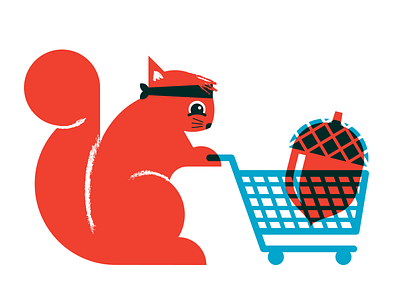 Squrellll illustration nut overlay shoppingcart squirrel