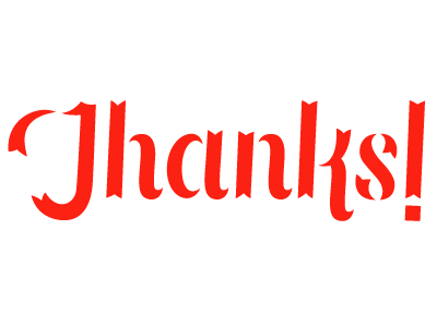 Thanks greeting card lettering script stencil