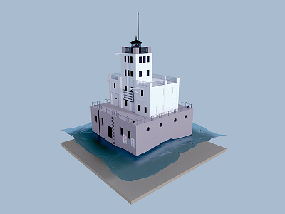 Milwaukee Breakwater Lighthouse 3d b3d blender lighthouse milwaukee