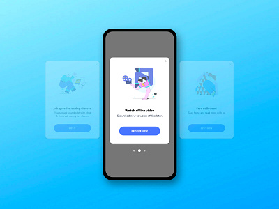 Feature onboarding Pop-Up / Overlay android animation app branding design logo minimal ux vector website