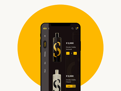 Concept design for Vodka app