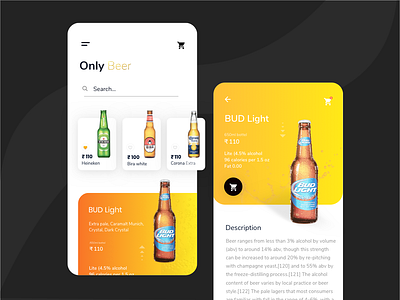 Beer App Concepts android app branding clean design icon minimal mobile sketch ui ux vector