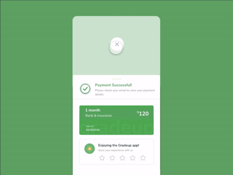 Gradeup - Payment Successful drawer