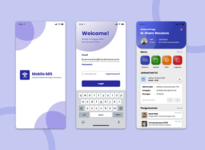 Redesign UI Mobile MIS Apps of PENS interface invision invision studio ui uiux userinterface