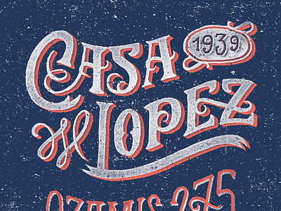 "Casa Lopez" 1939 (Second proposal) custom handmade illustration lettering letters magnet sketch type typography wine