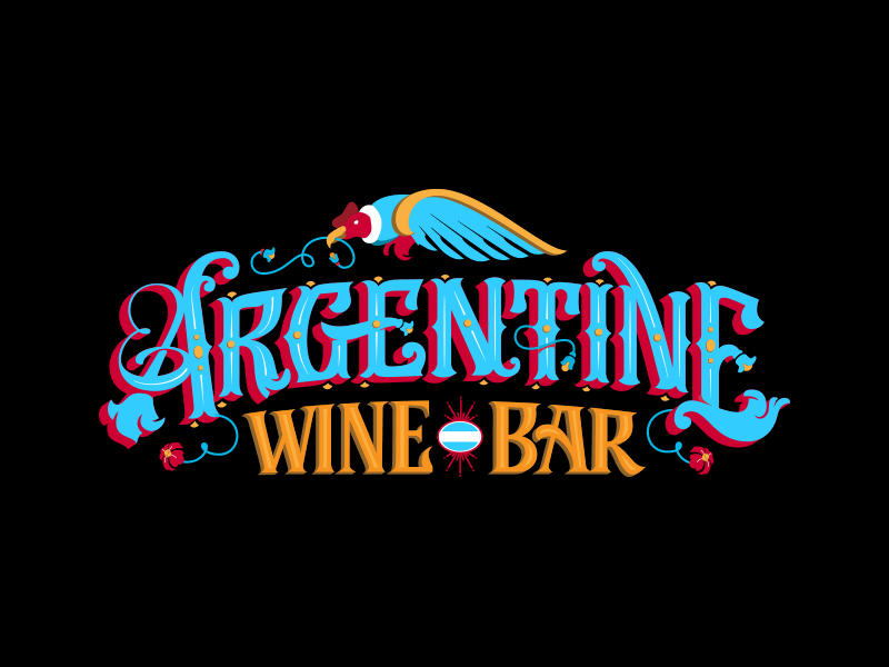 Argentine Wine Bar custom filete porteño handmade lettering letters typography wine