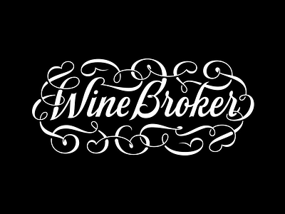 Wine Broker custom handmade lettering letters logo typography wine