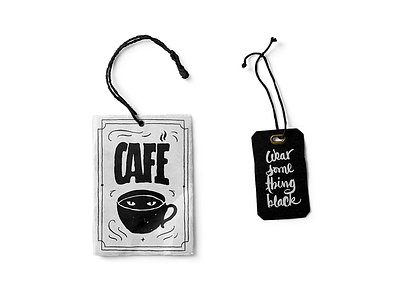 CAFÉ labels black calligraphy cat clothing dark fashion handmade illustration label lettering logo texture