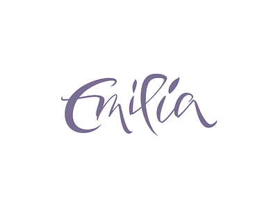 Emilia brush calligraphy custom handmade logo