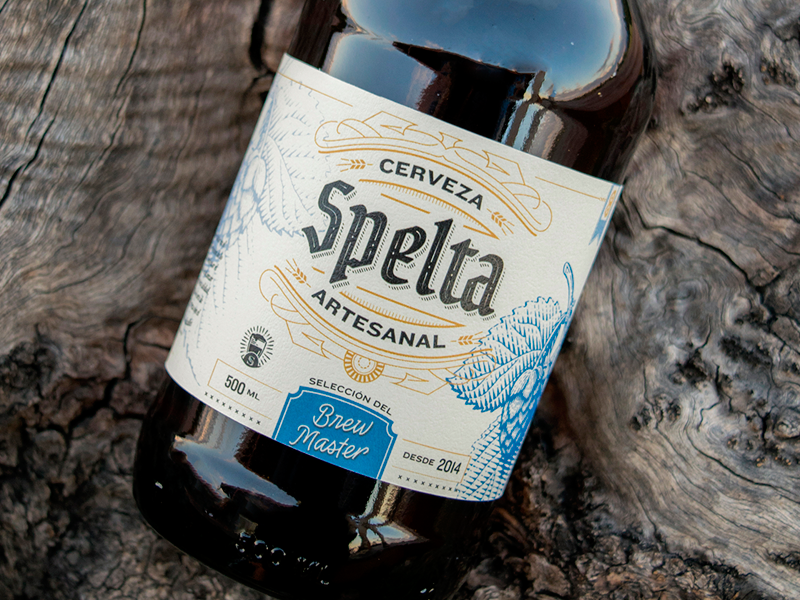 Spelta Brew Master label custom type label illustrations pairing bottle craft beer beer lettering