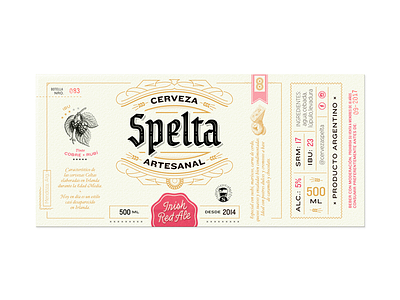 Spelta Label beer bottle craft beer custom type illustrations label lettering pairing