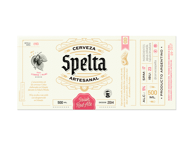 Spelta Label custom type label illustrations pairing bottle craft beer beer lettering