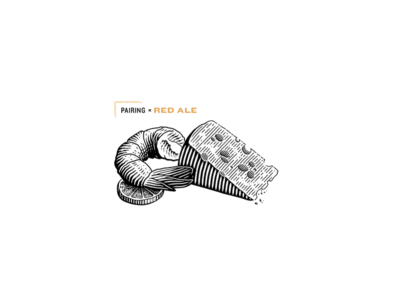 Pairing Red Ale for Spelta lemon cheese illustration engrave custom type label illustrations pairing bottle craft beer beer lettering